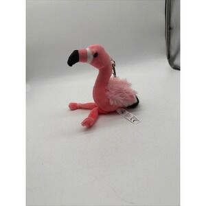 The Petting Zoo Pink Flamingo Plush Keychain Stuffed Animal Clip 8 Inch